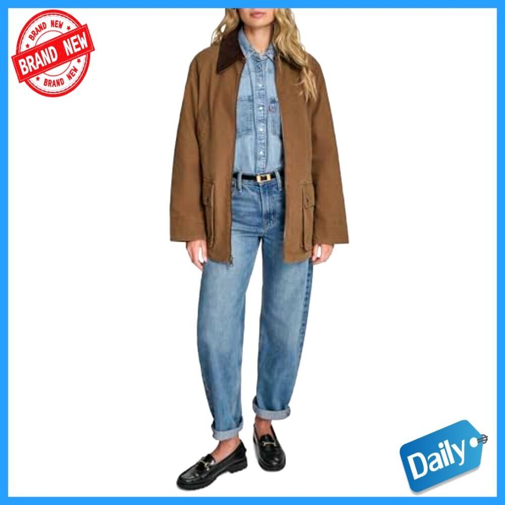Cotton Barn Jacket Classic Utility Chic Lightweight Layering Transitional - Picture 2 of 6
